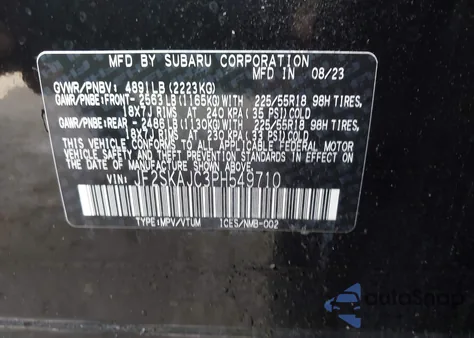2023 Subaru Forester Sport from USA, damaged, VIN JF2SKAJC3PH549710